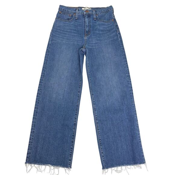 Madewell Slim Wide Leg Crop Crownridge Wash Raw Hem Edition 25 - Picture 2 of 8